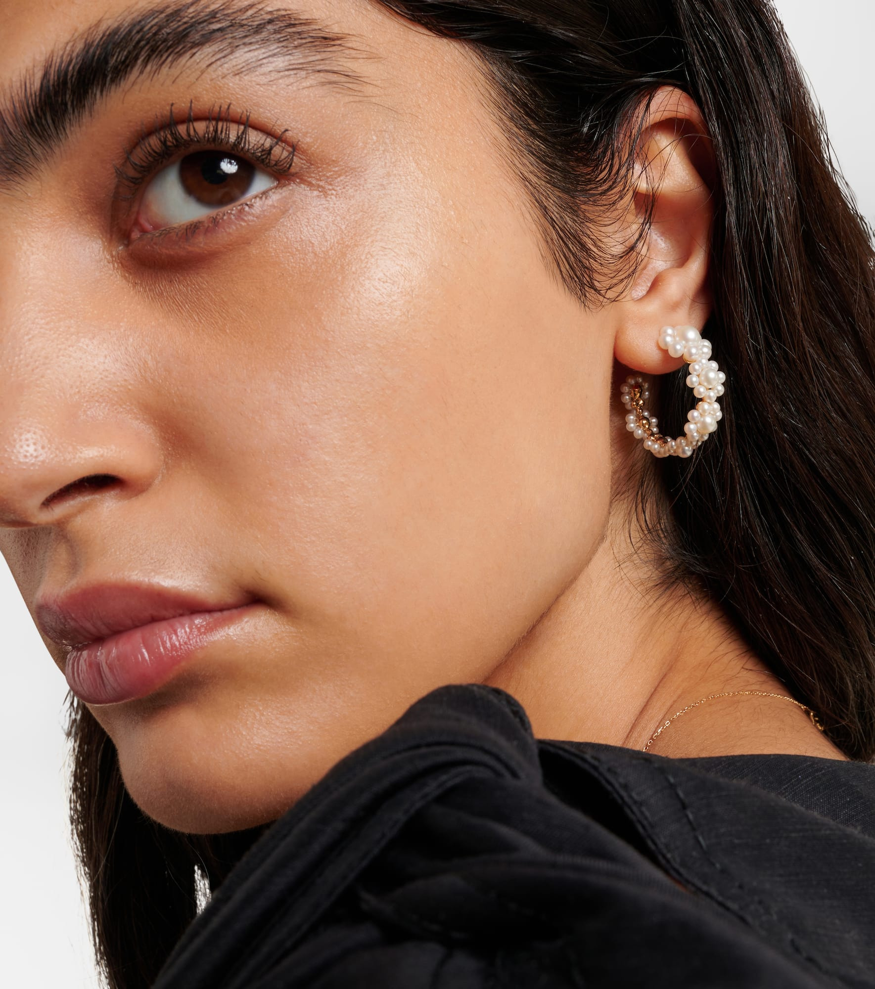 Jardin Boucle 14kt gold earrings with freshwater pearls - 3