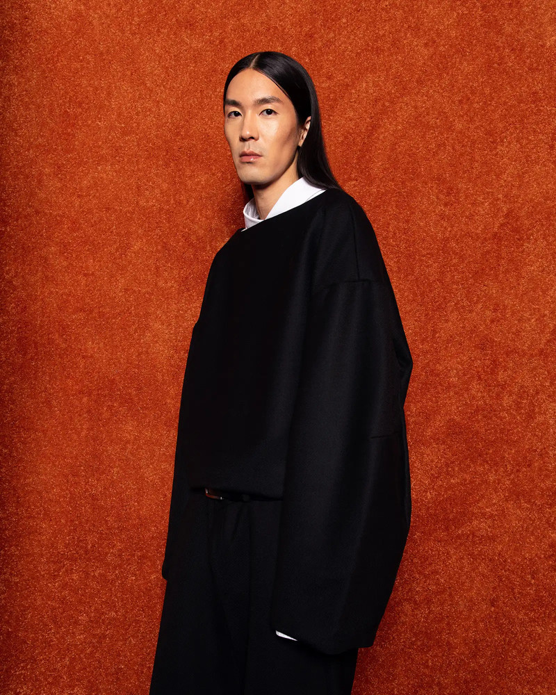 BOAT NECK JUMPER BLACK WOOL 7