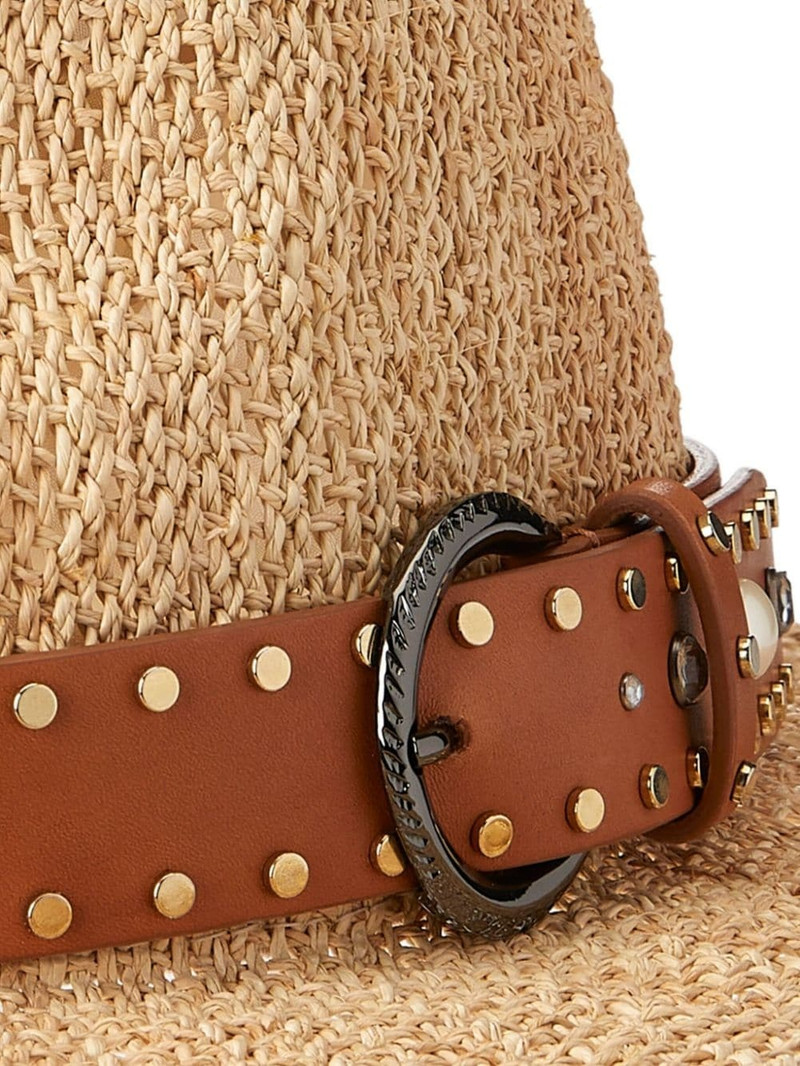 MAISON MICHEL Rico belted straw fedora hat outlook