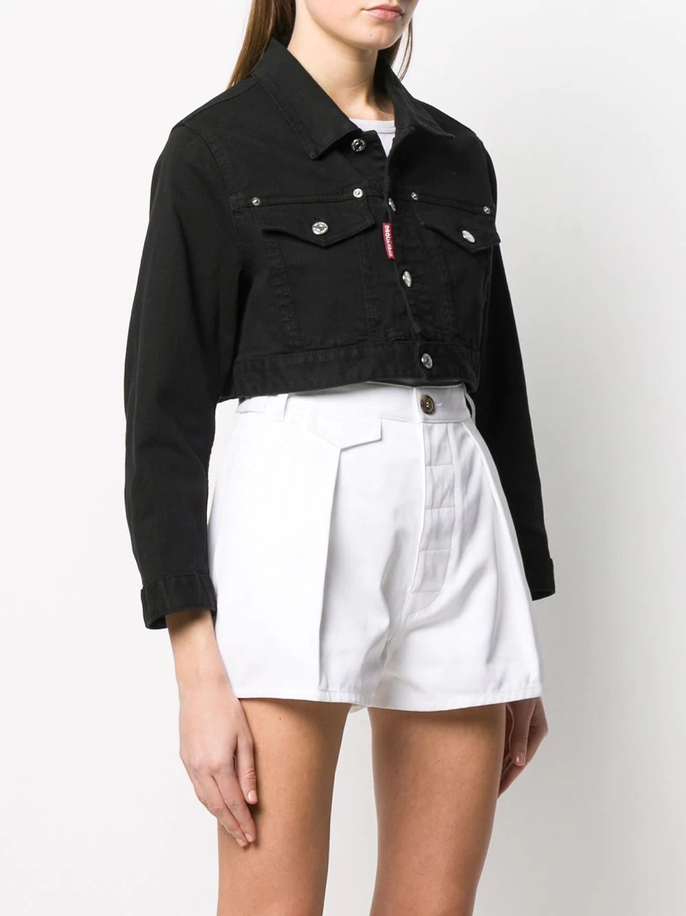 Icon cropped denim jacket - 4