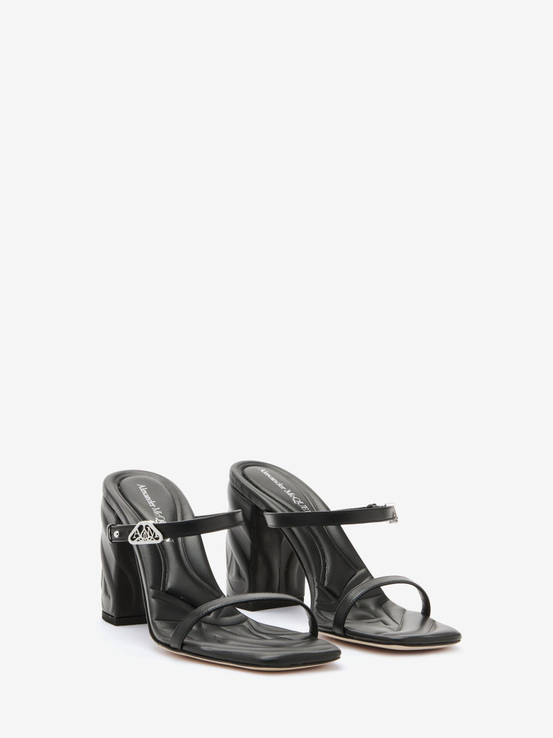 Alexander McQueen Women's Seal Strap Mule in Black/silver outlook