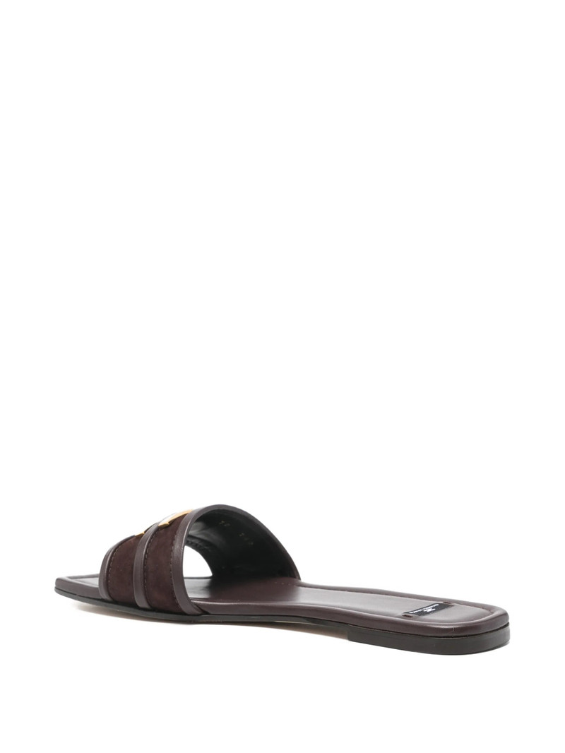 Elisabetta Franchi Golden-hardware Leather Flat Sandals 4