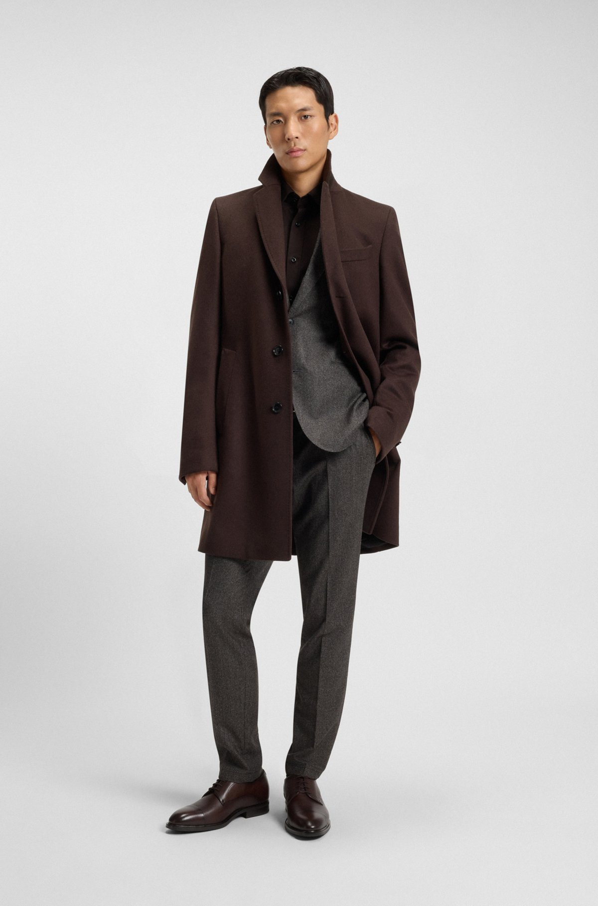 CAP-TOE DERBY SHOES IN GRAINED LEATHER - 3