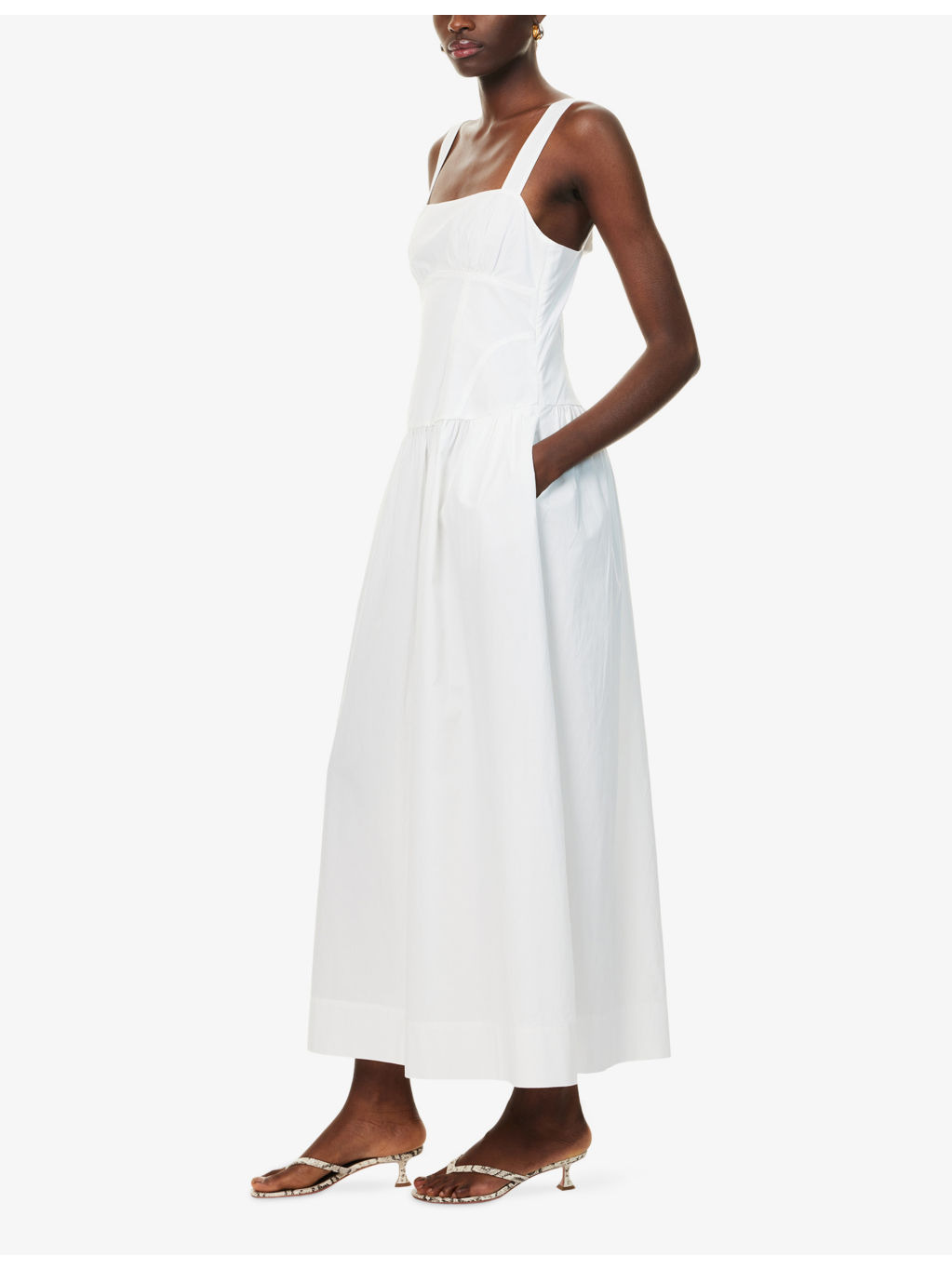 Dune Shoulder-Straps Cotton-Poplin Maxi Dress - 3