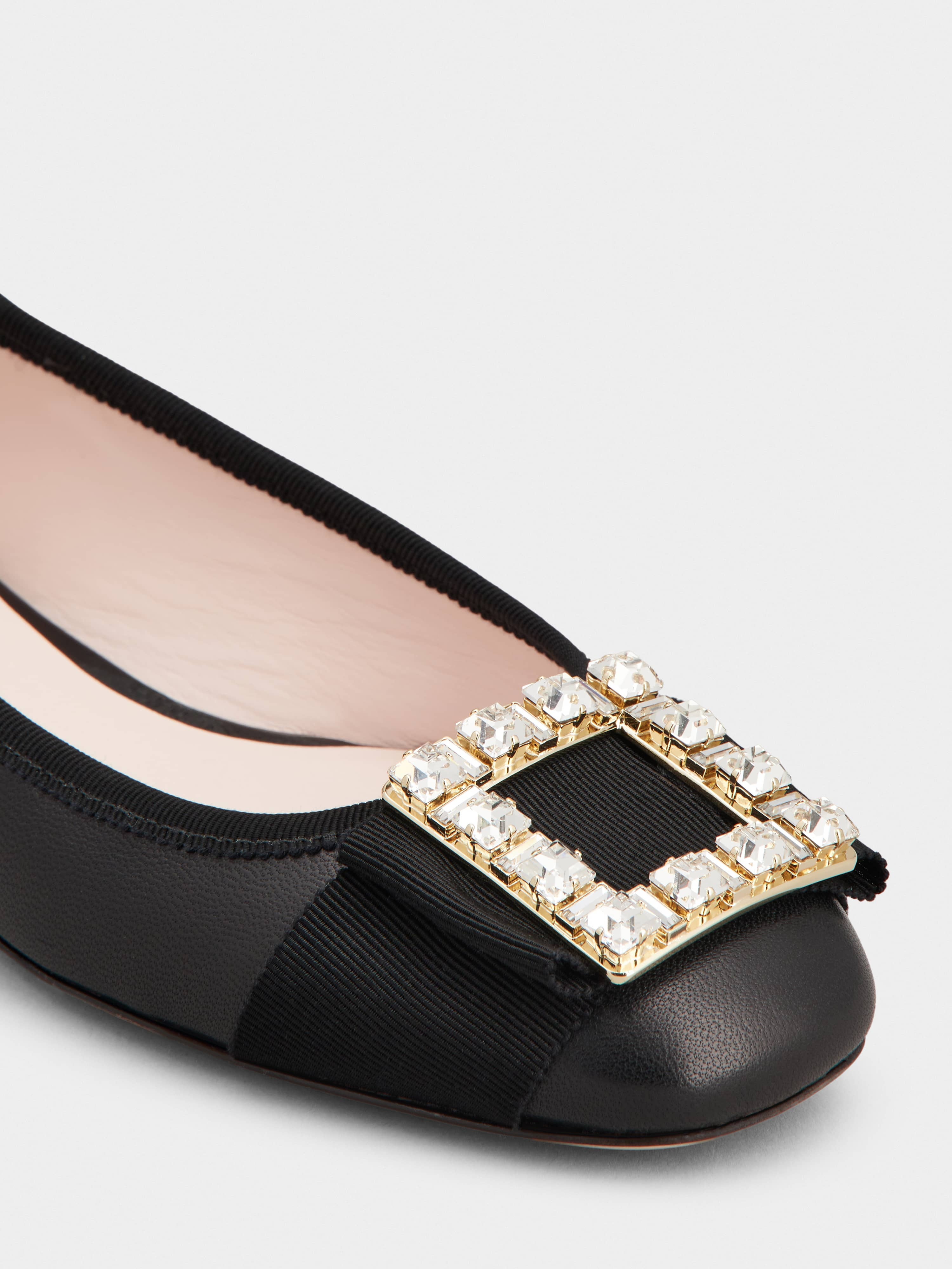 Très Vivier Strass Buckle Ballerinas in Nappa Leather - 3