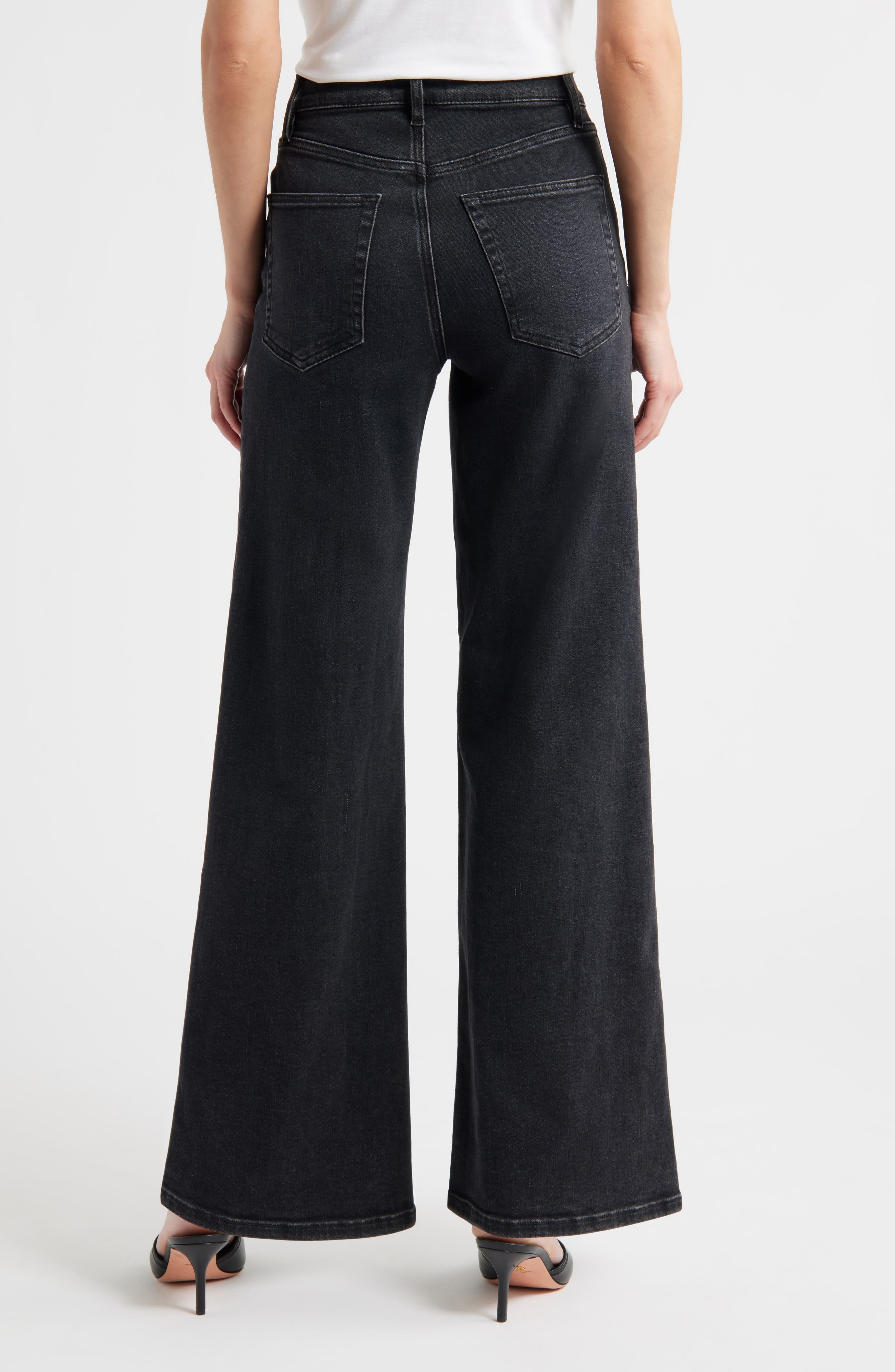 FRAME Le Slim Palazzo High Waist Wide Leg Jeans in Destroyer at Nordstrom - 2