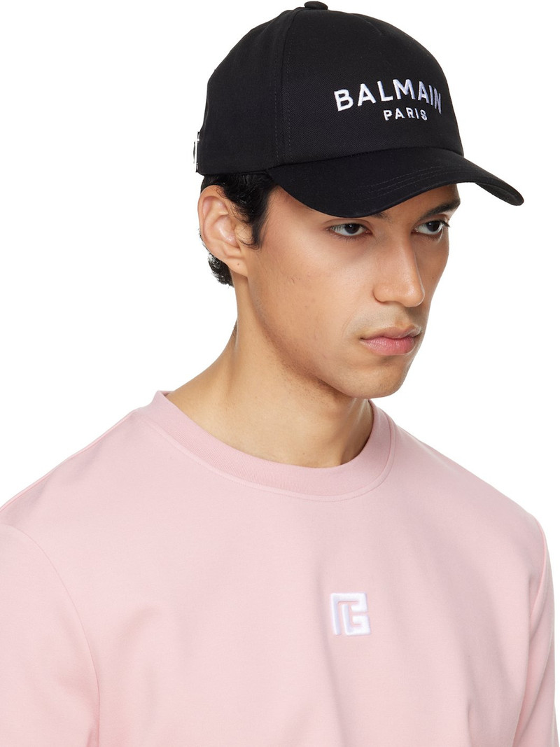 Balmain Black Cotton Balmain Cap outlook
