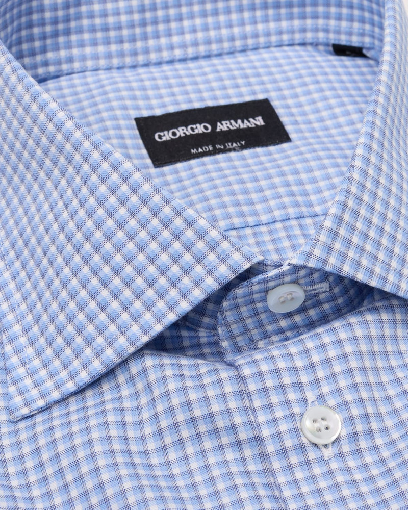GIORGIO ARMANI Men's Cotton Plaid Dress Shirt outlook