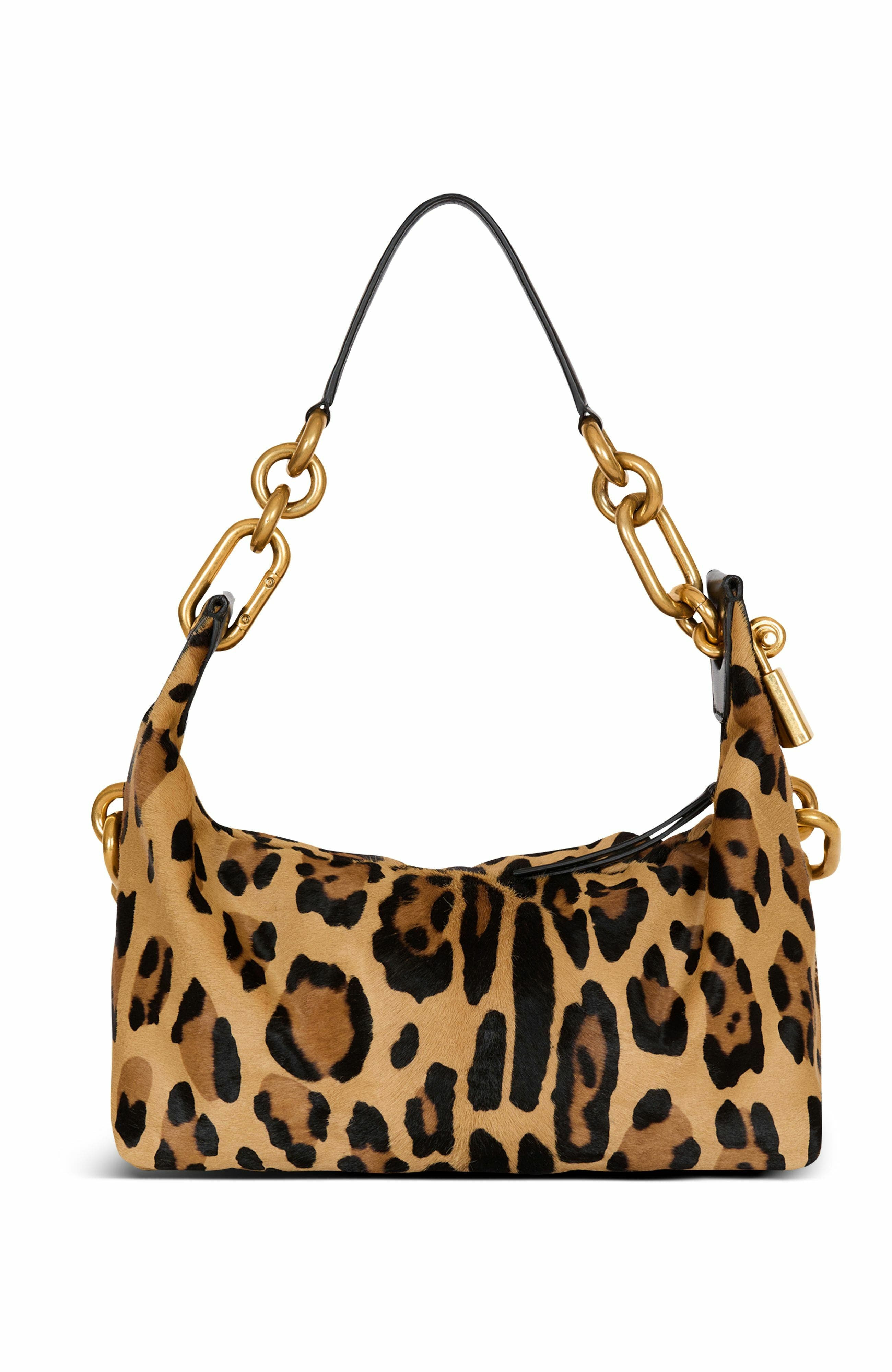 Balmain Sync Medium leopard print leather bag in Brown at Nordstrom - 2