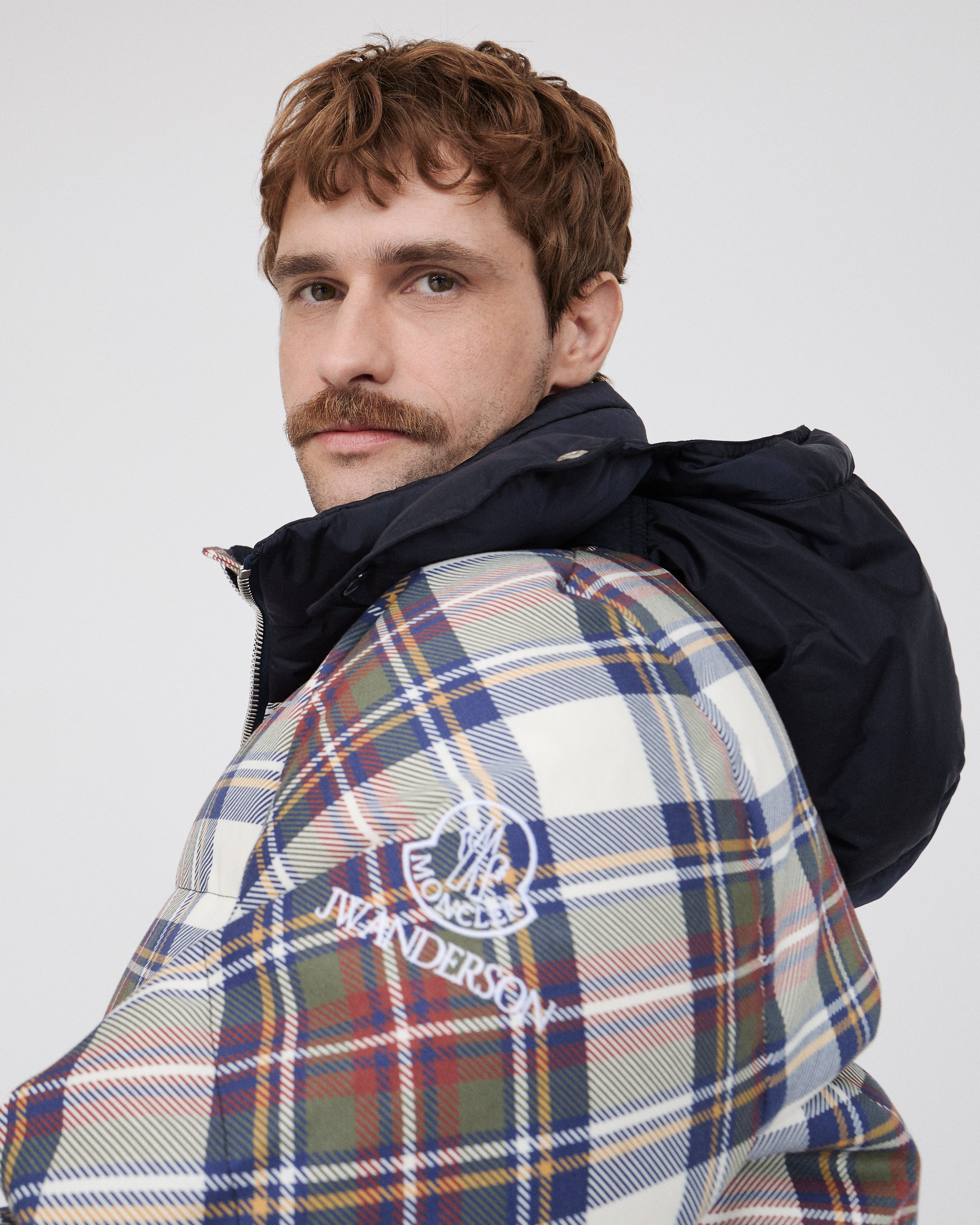 MENS JW ANDERSON X MONCLER PLAID PUFFER JACKET IN MULTI - 2