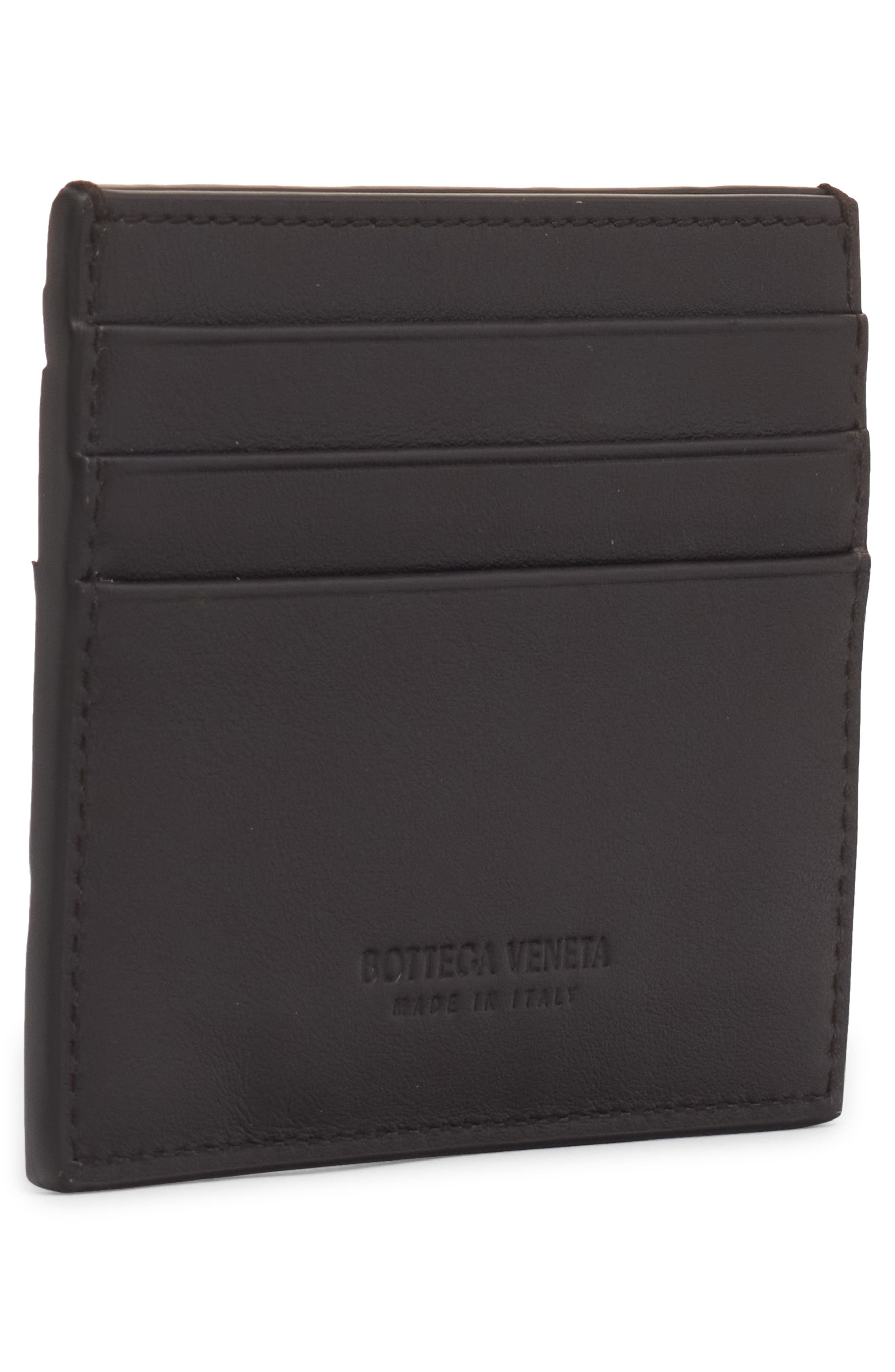 Bottega Veneta Intrecciato Leather Card Case in 2145 Fondant-Silver at Nordstrom - 2