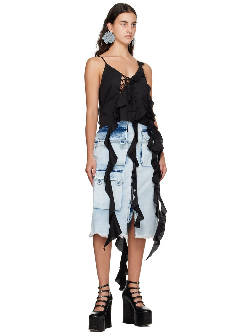 MARQUES’ALMEIDA Blue Multipocket Midi Skirt outlook