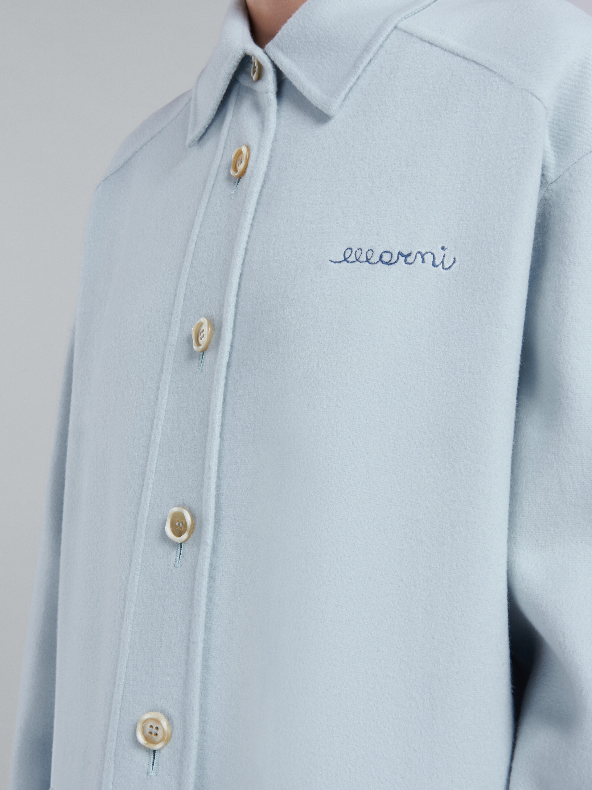 LIGHT BLUE JACKET IN WOOL AND CASHMERE - 5