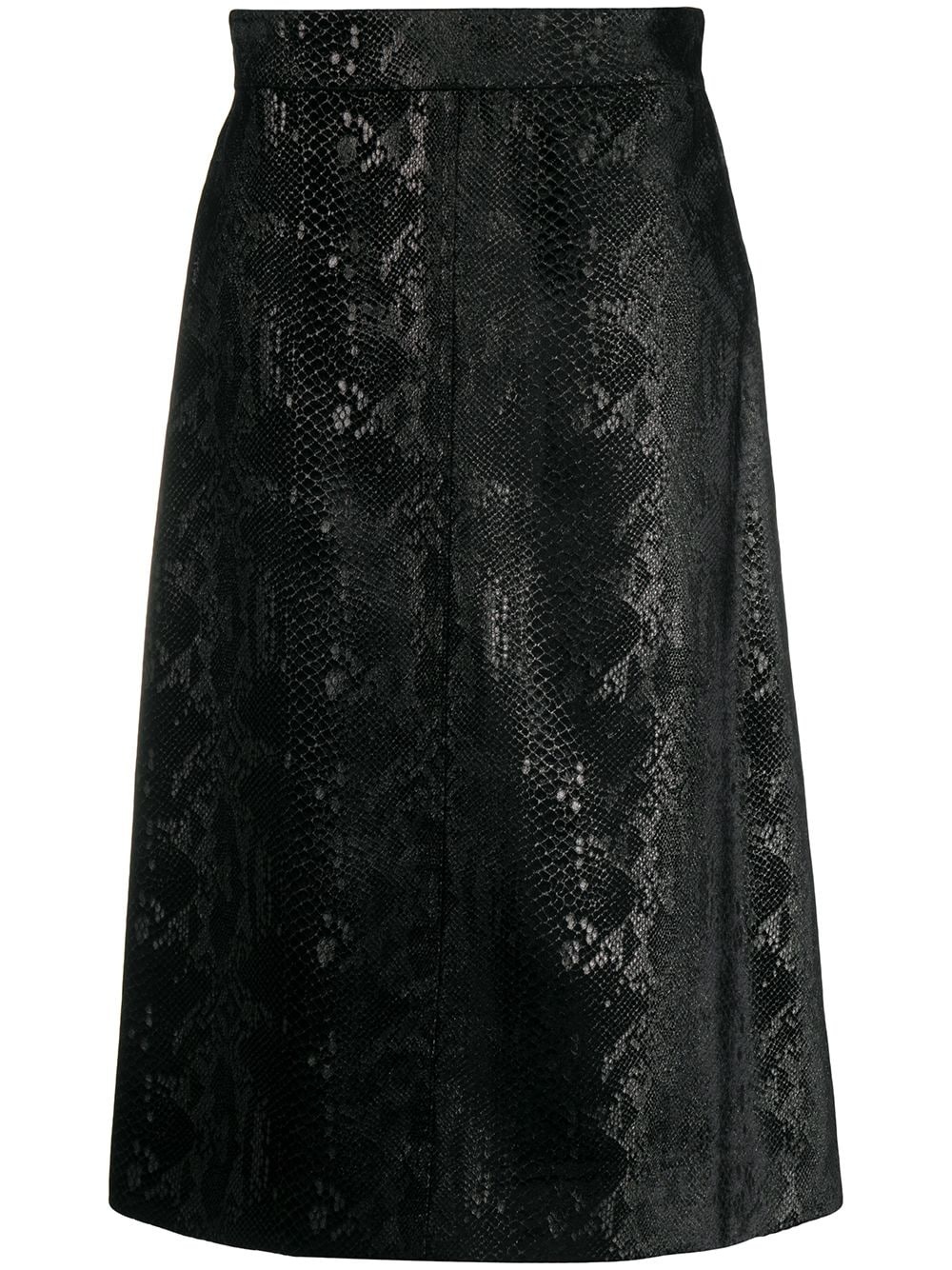 snakeskin-effect midi skirt - 1