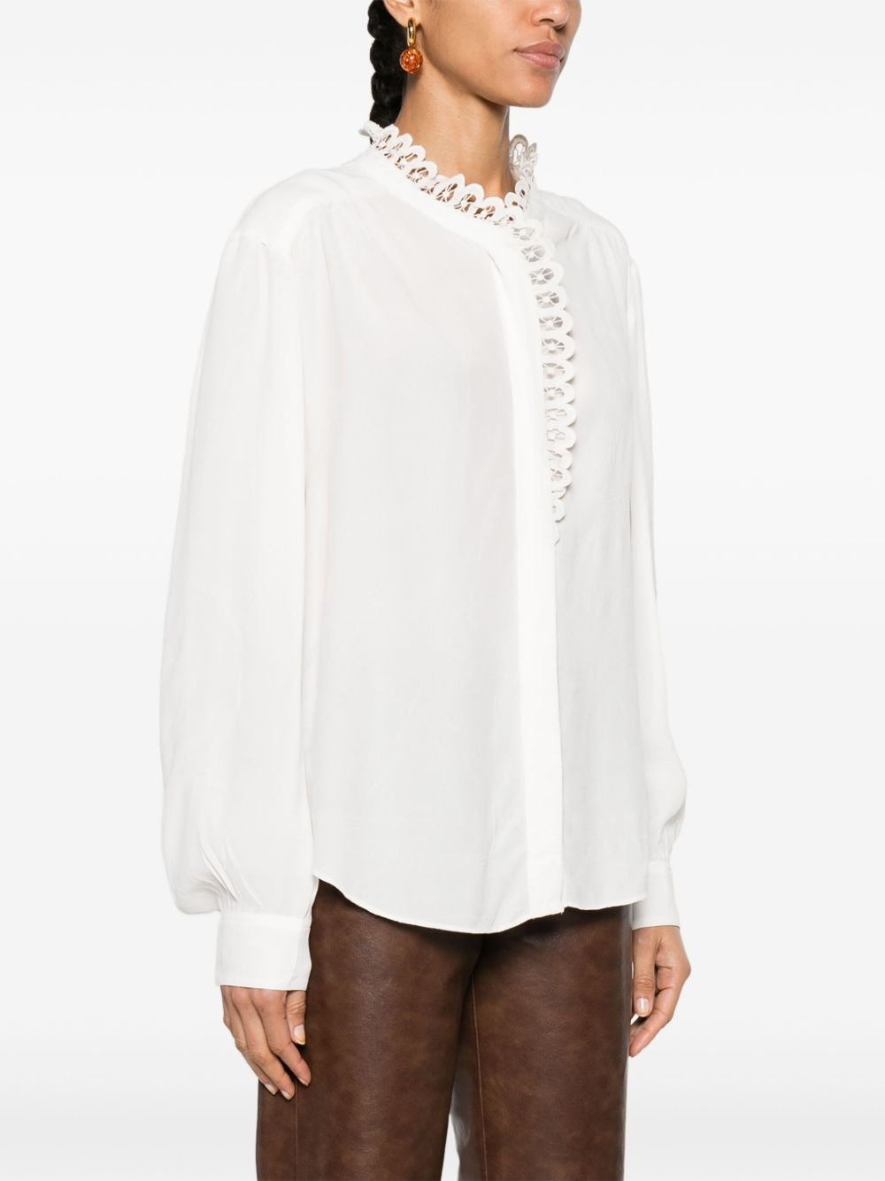 Estela broderie anglaise-trim shirt - 3