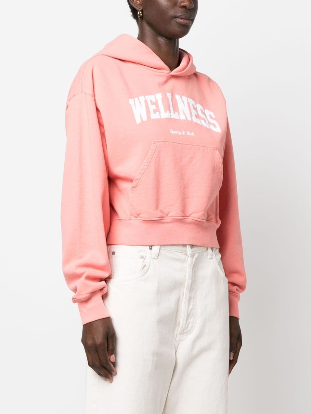 logo-print cotton hoodie - 3