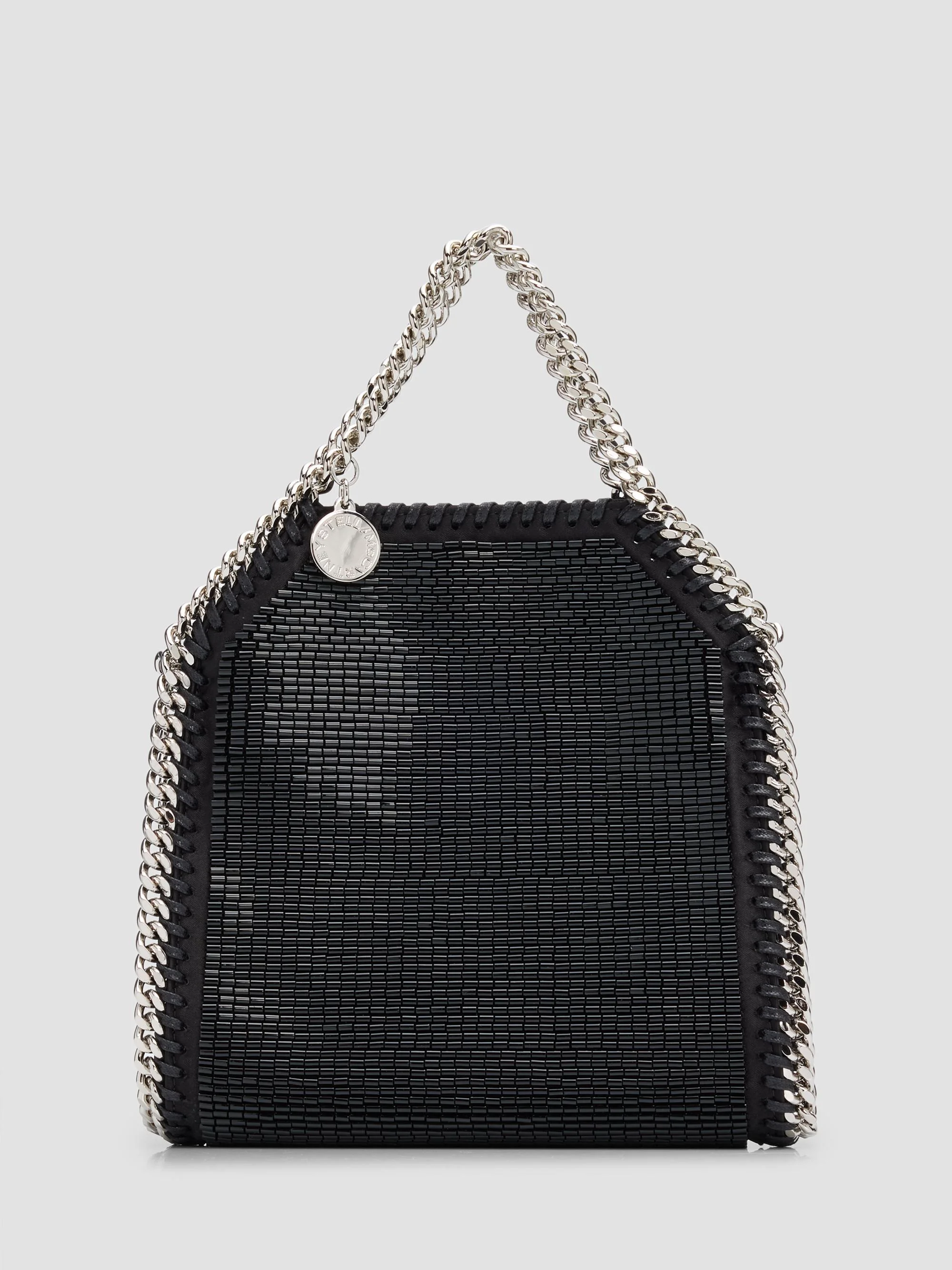 Women's Falabella Tiny Beaded Satin Top Handle Bag - Black - 1