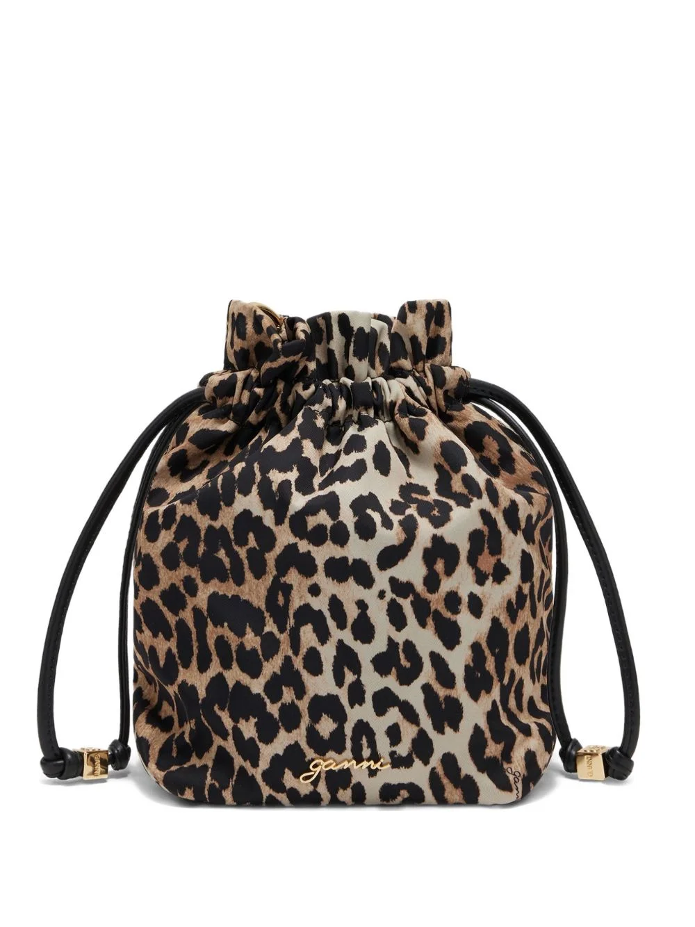 drawstring animal print bucket bag - 1