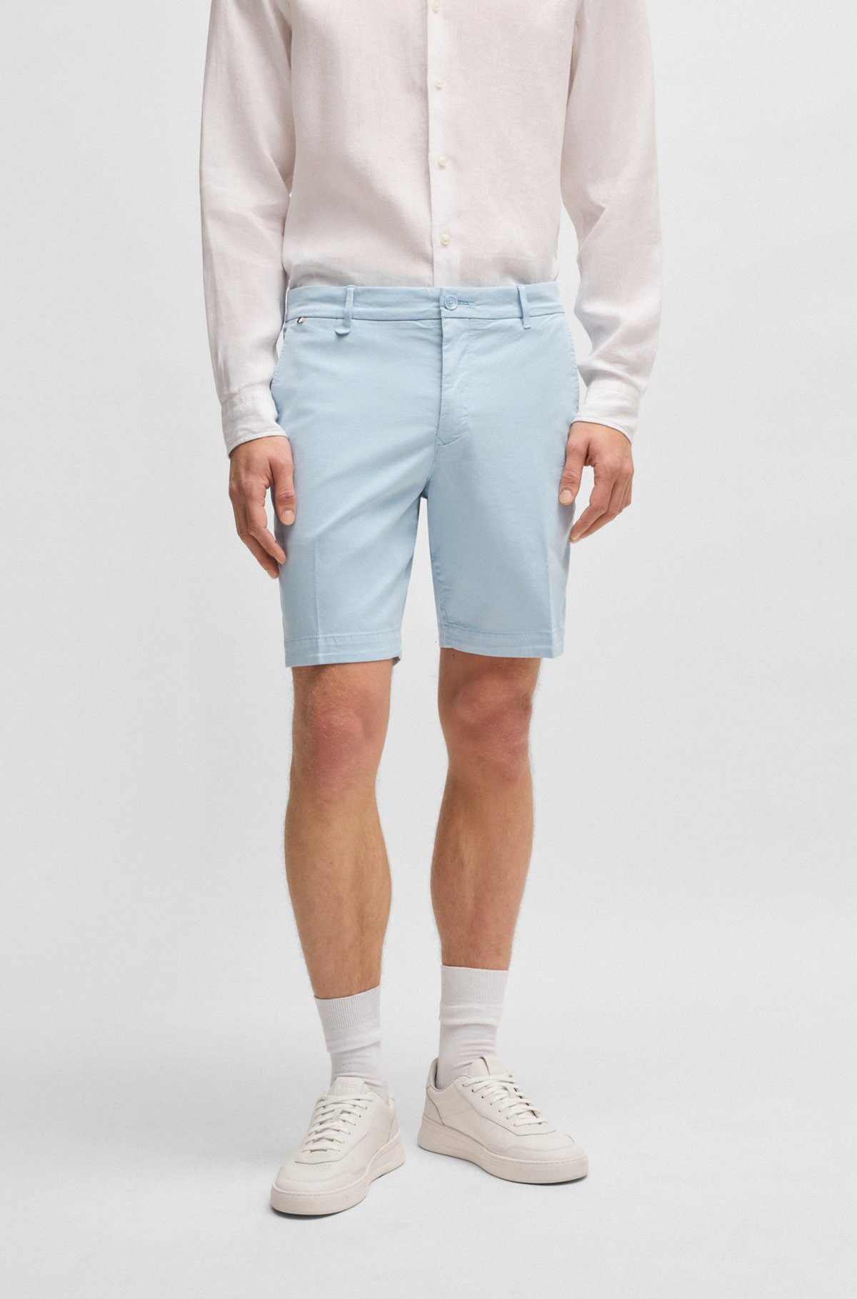 SLIM-FIT SHORTS IN STRETCH-COTTON TWILL - 2