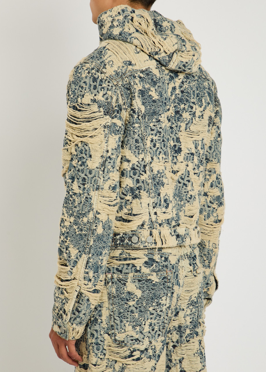 Acne Studios Hooded Distressed Denim Jacket - 3