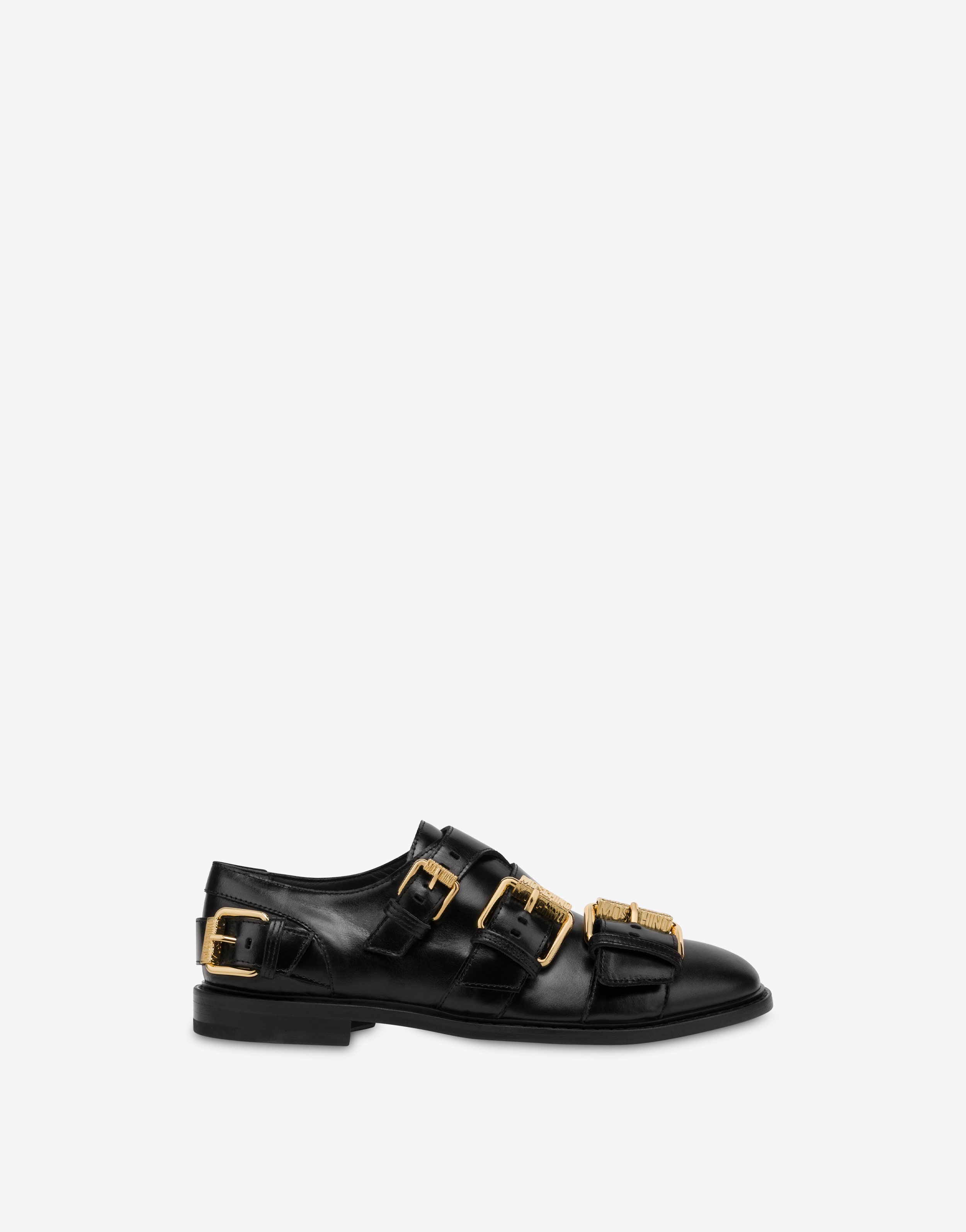 MULTI BUCKLES SHINY CALFSKIN LOAFERS - 2