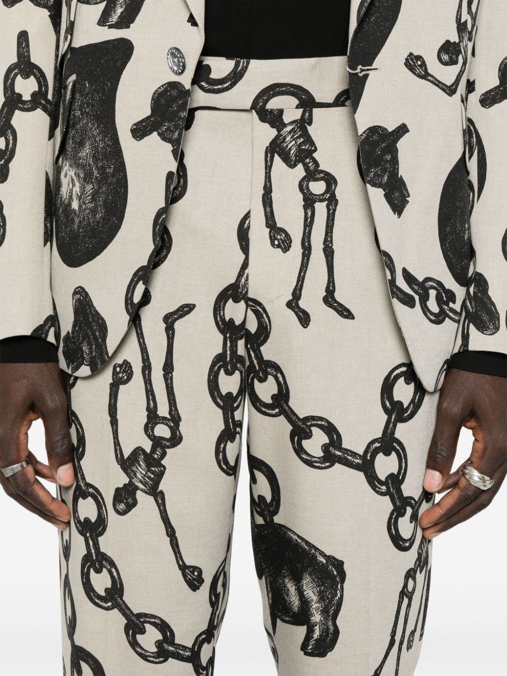 Heart Chain-print trousers - 5