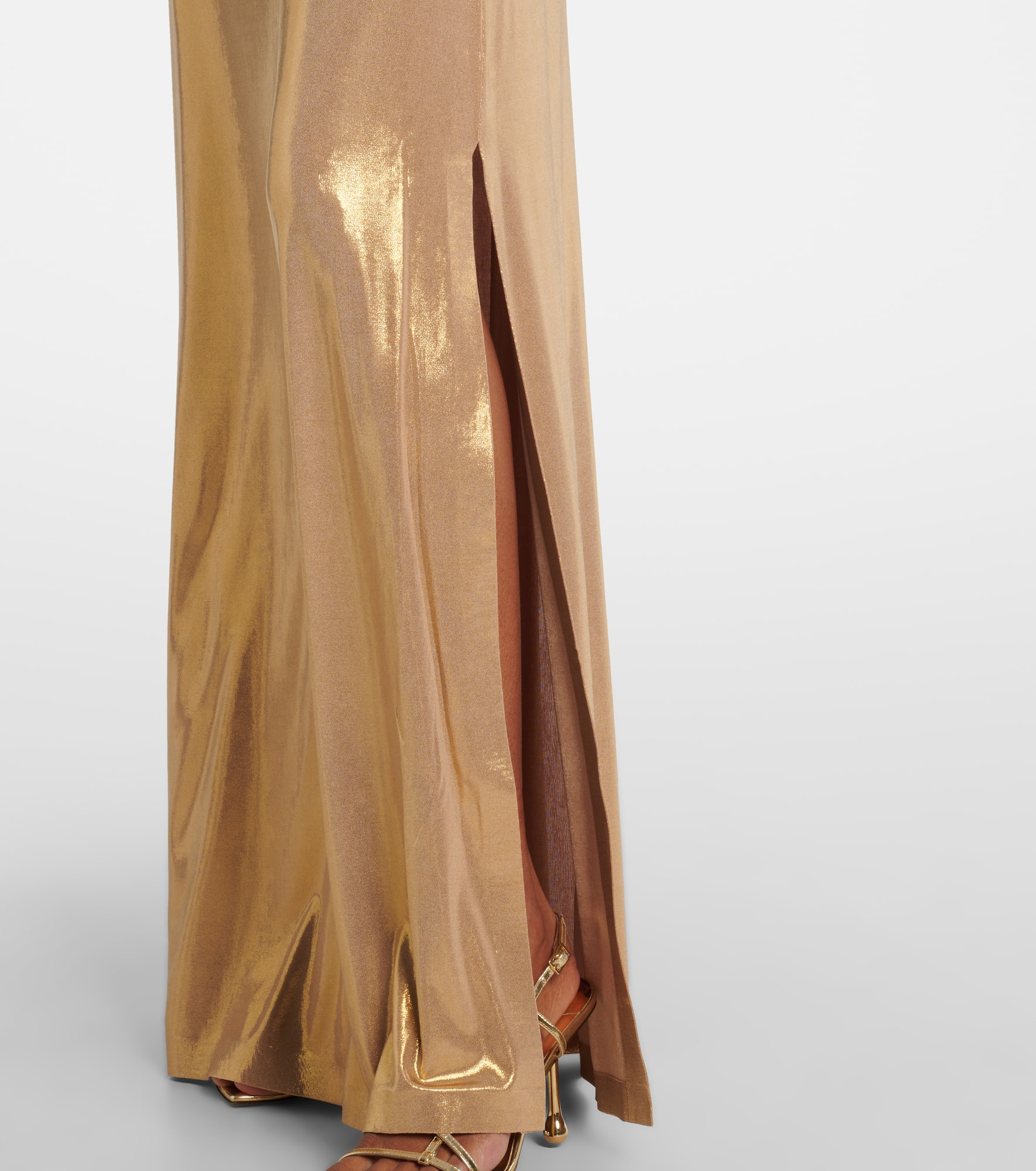 Strapless lamé gown - 5
