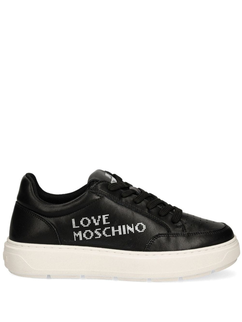 logo lettering lace-up trainers 1