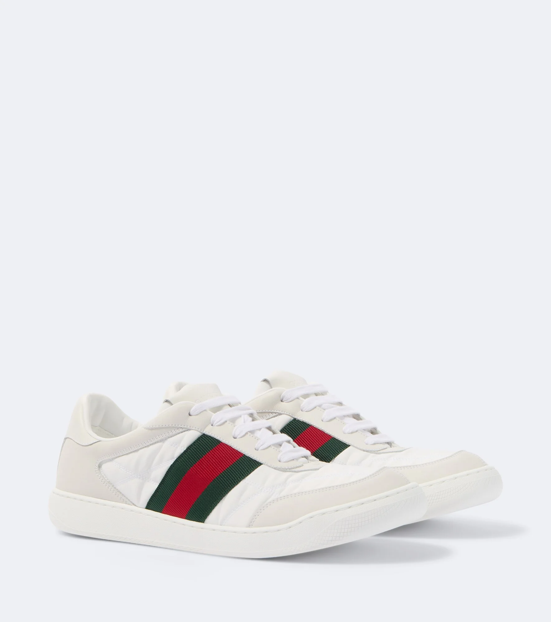 Screener leather-trimmed sneakers - 1