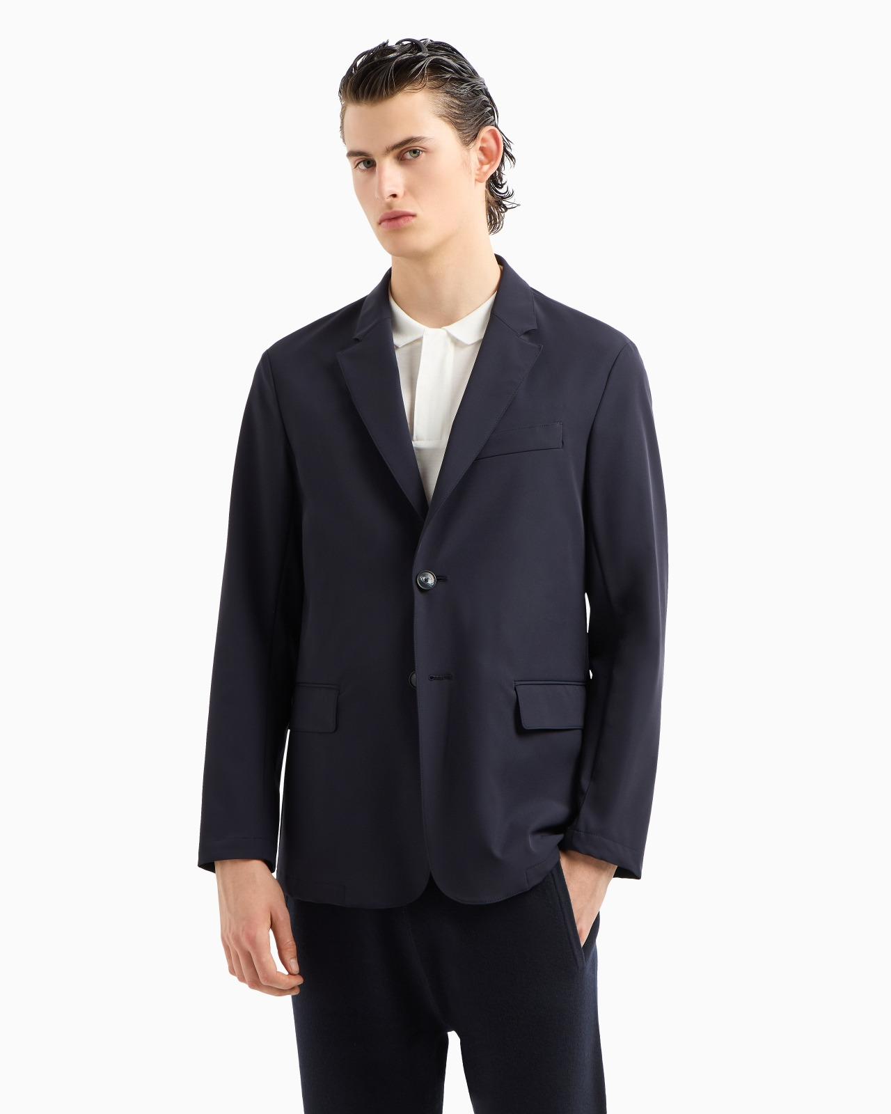 Travel Essentials lightweight nylon, single-breasted jacket - 2