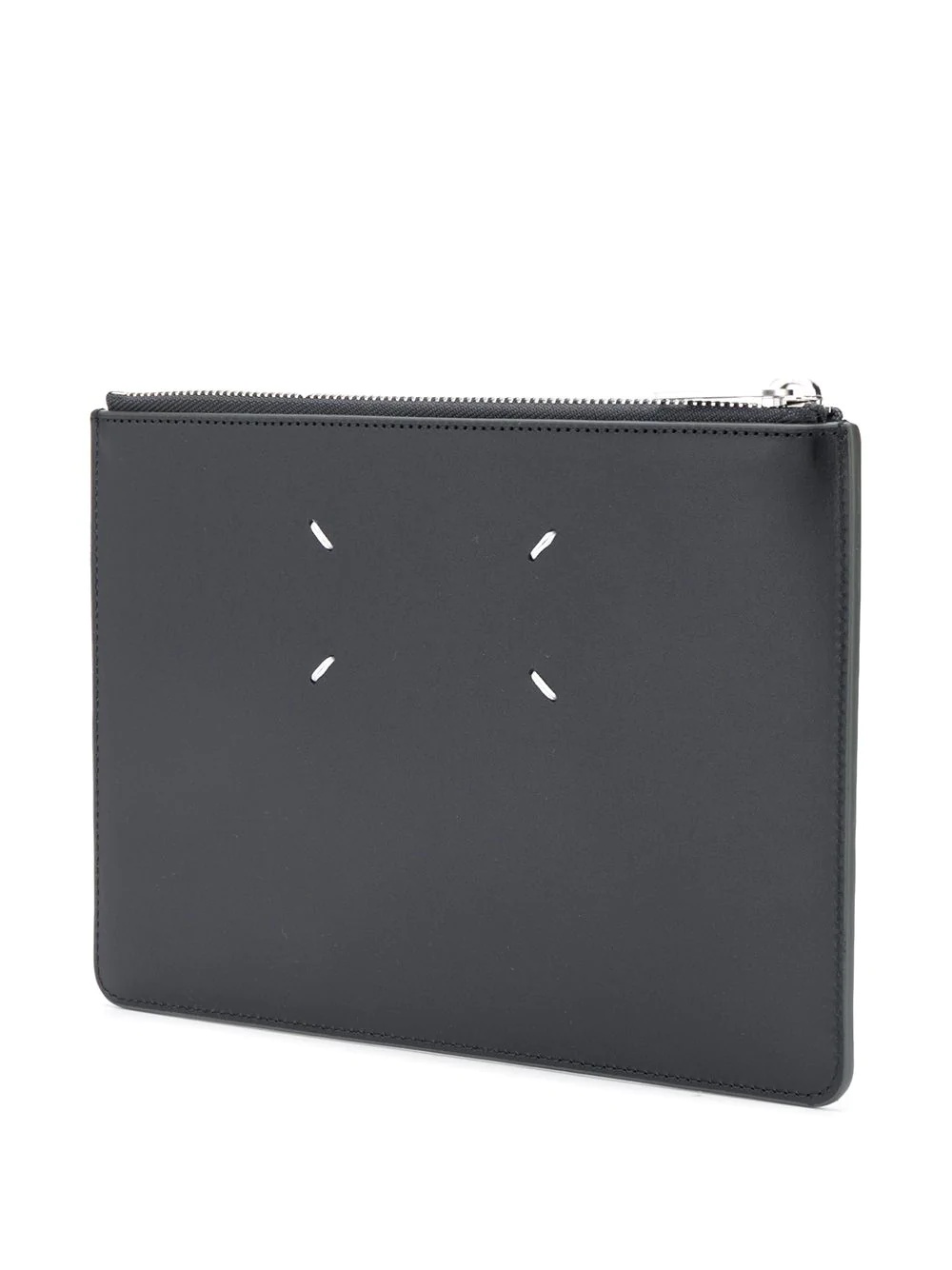 logo leather clutch - 3