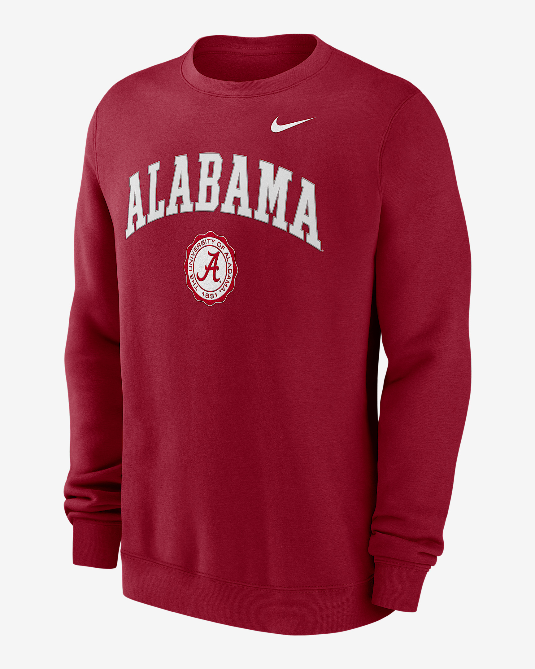 Alabama Crimson Tide Arched Seal Men's Nike College Pullover Crew - 1