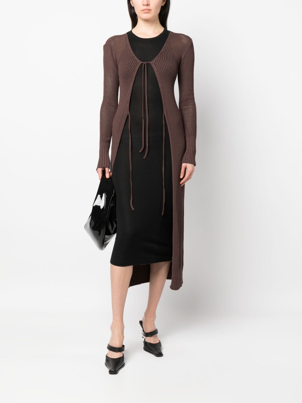 cut-out-effect cardi-coat - 2