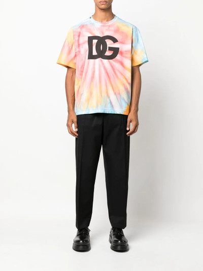 Dolce & Gabbana tie-dye logo-print T-shirt outlook