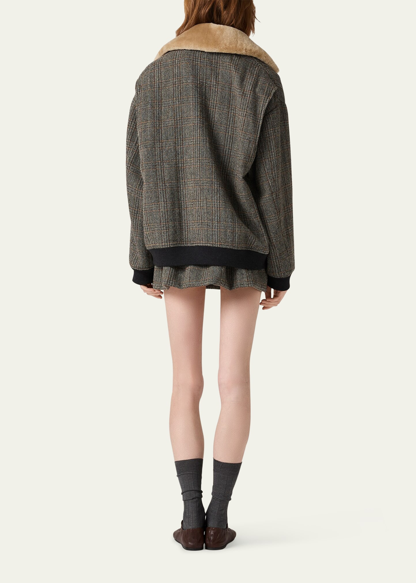Drawstring Wool Mini Skirt - 3