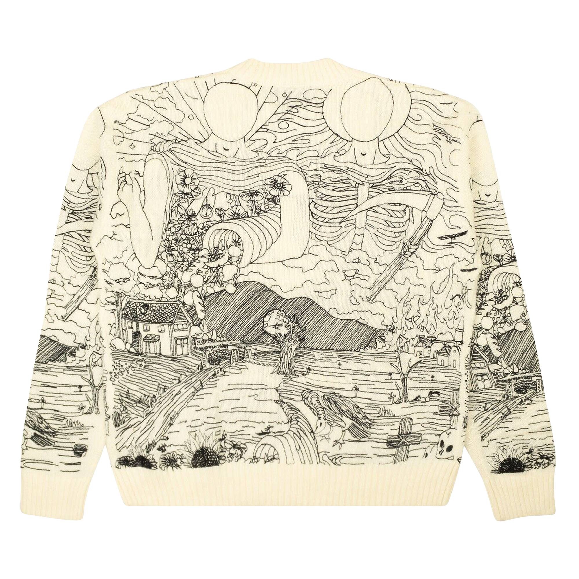 Who Decides War Duality Knit Crewneck Sweater 'White' - 2