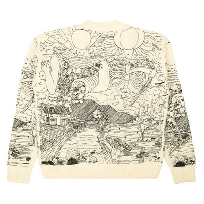 WHO DECIDES WAR Who Decides War Duality Knit Crewneck Sweater 'White' outlook