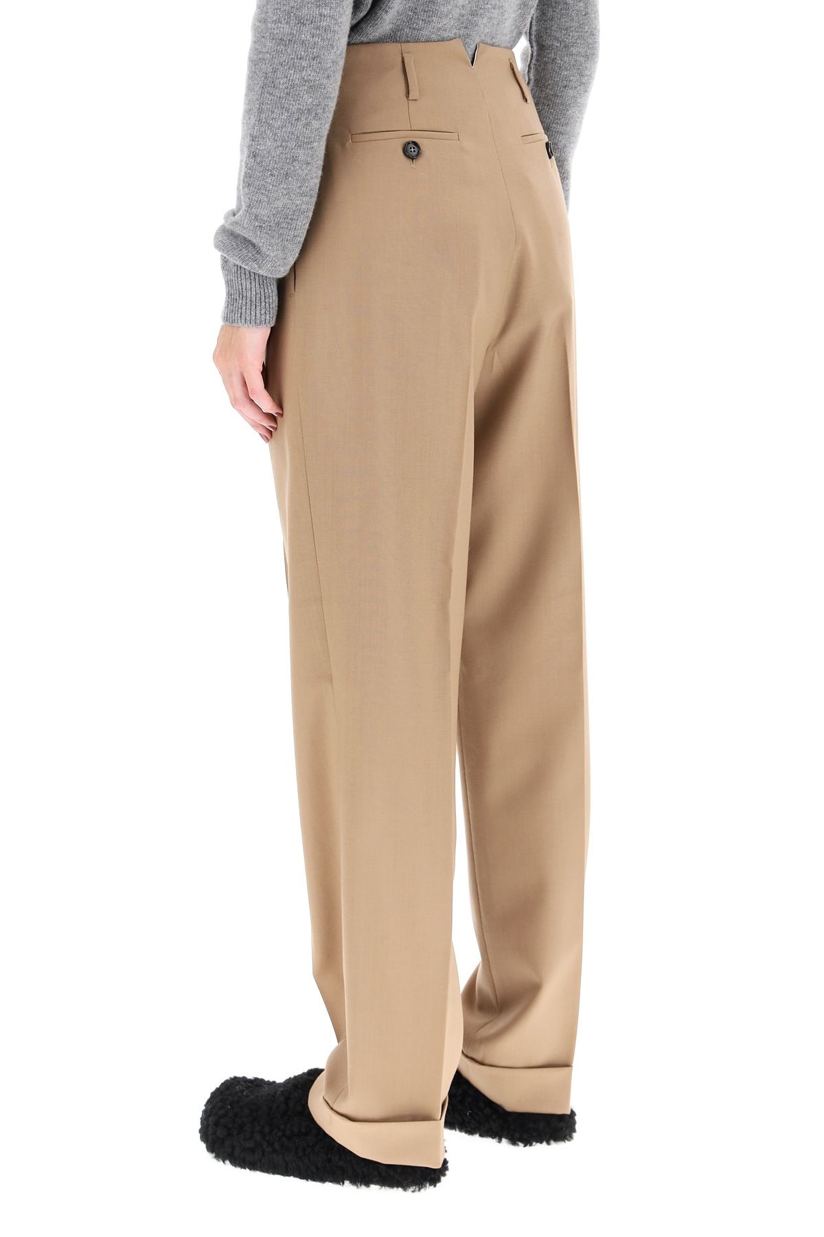 CUFFED WOOL TROUSERS - 4