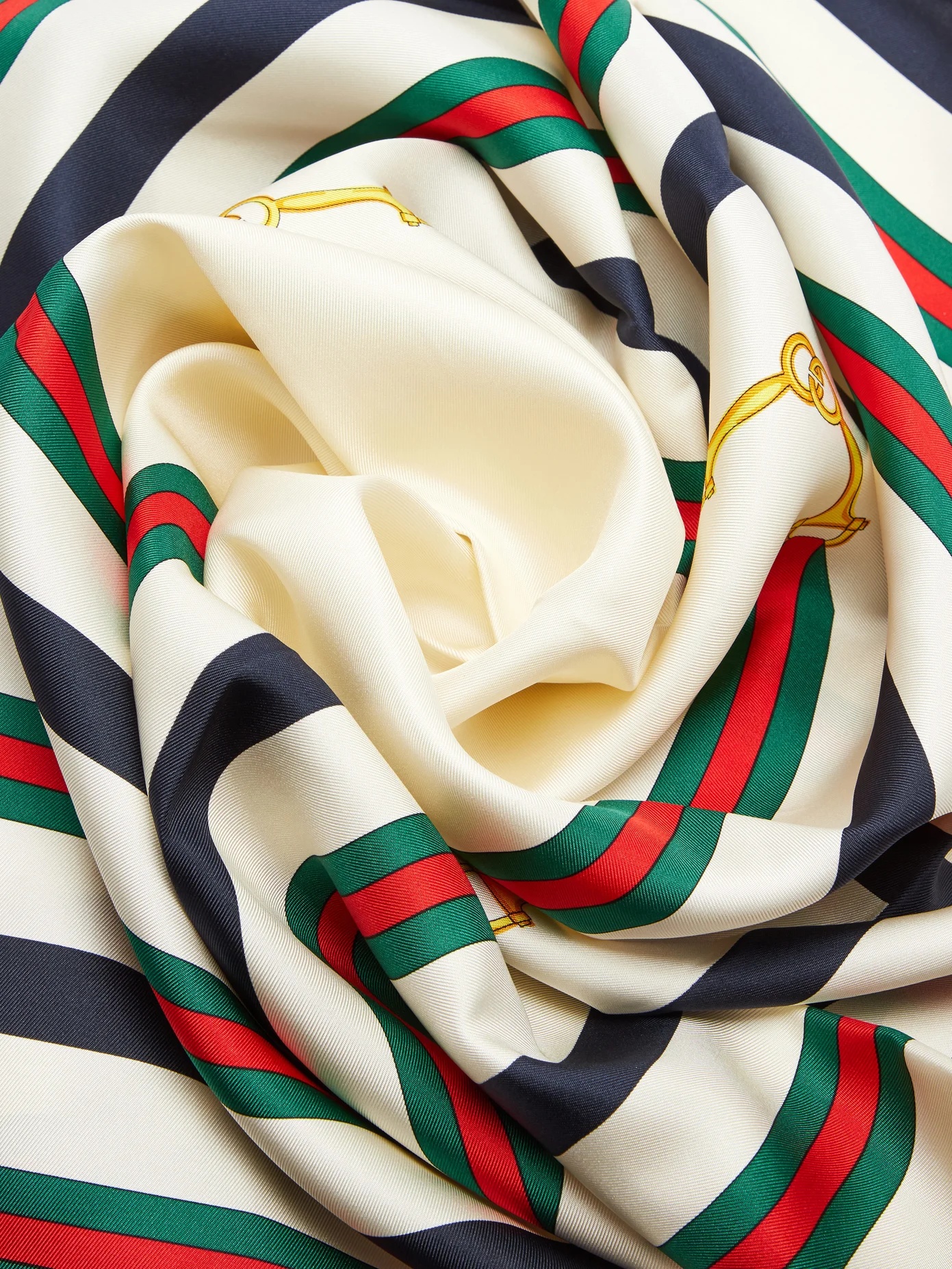 Horsebit-print silk scarf - 3