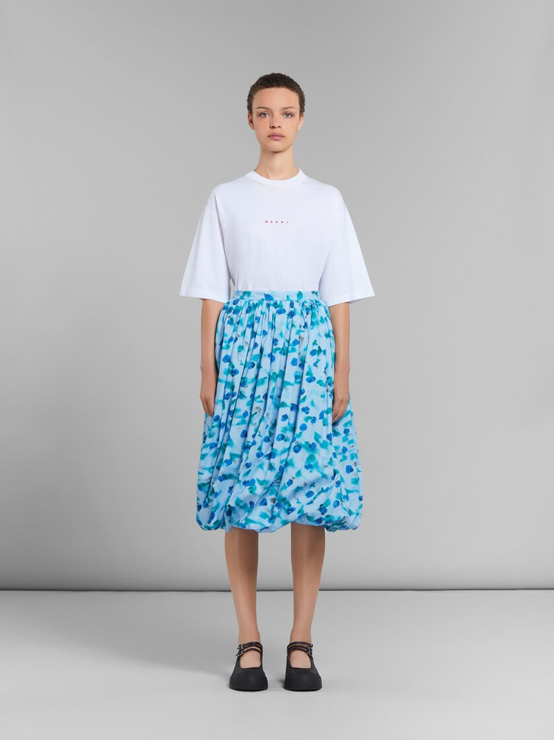 Marni LIGHT BLUE POPLIN BALLOON MIDI SKIRT WITH REVERIE PRINT outlook