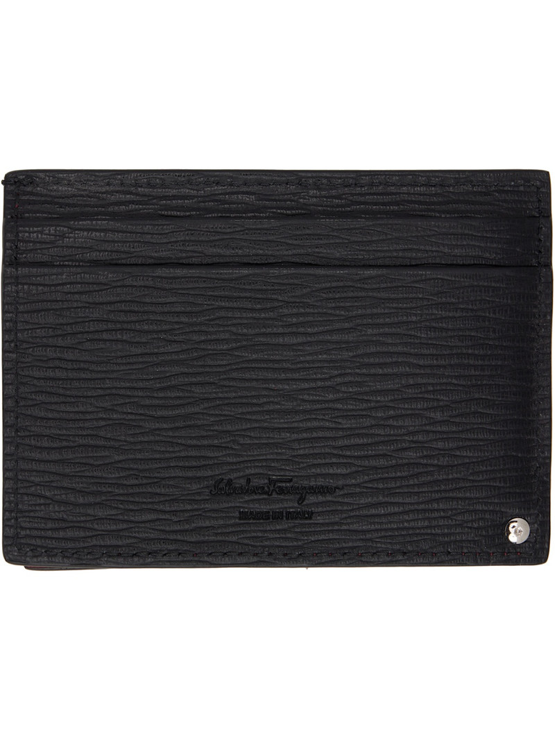 FERRAGAMO Black Gancini Card Holder outlook