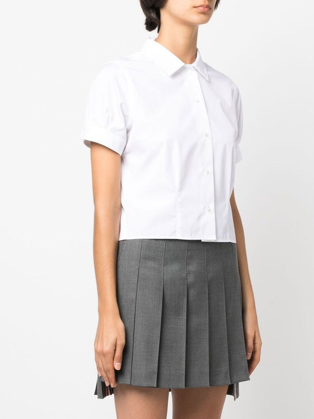 Short Sleeve Tucked Blouse - 3