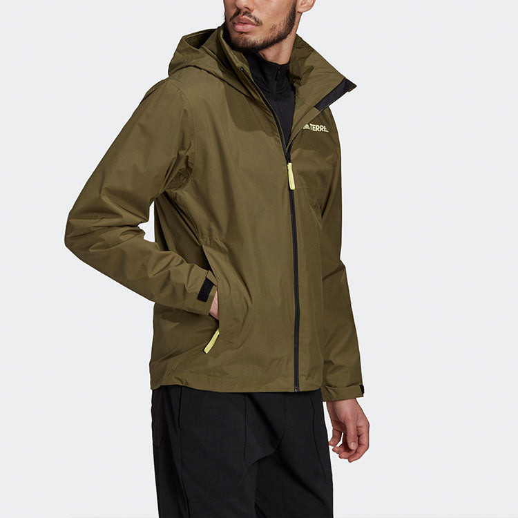adidas Terrex Mt Rr Jacket waterproof Sports Outdoor Hooded Jacket Green GU6485 - 4