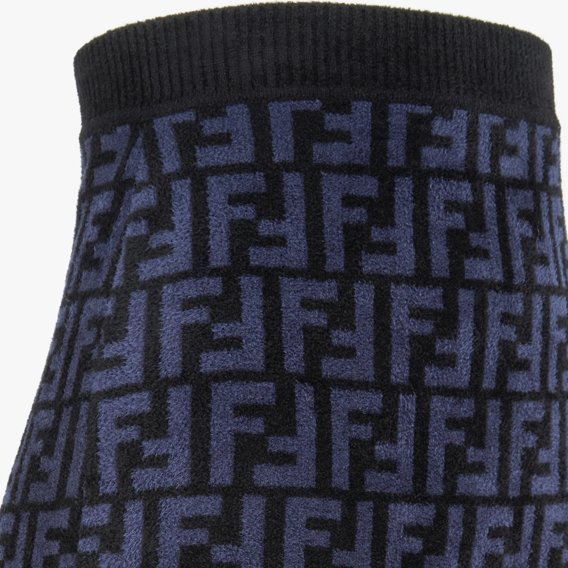 Blue FF velvet skirt - 3