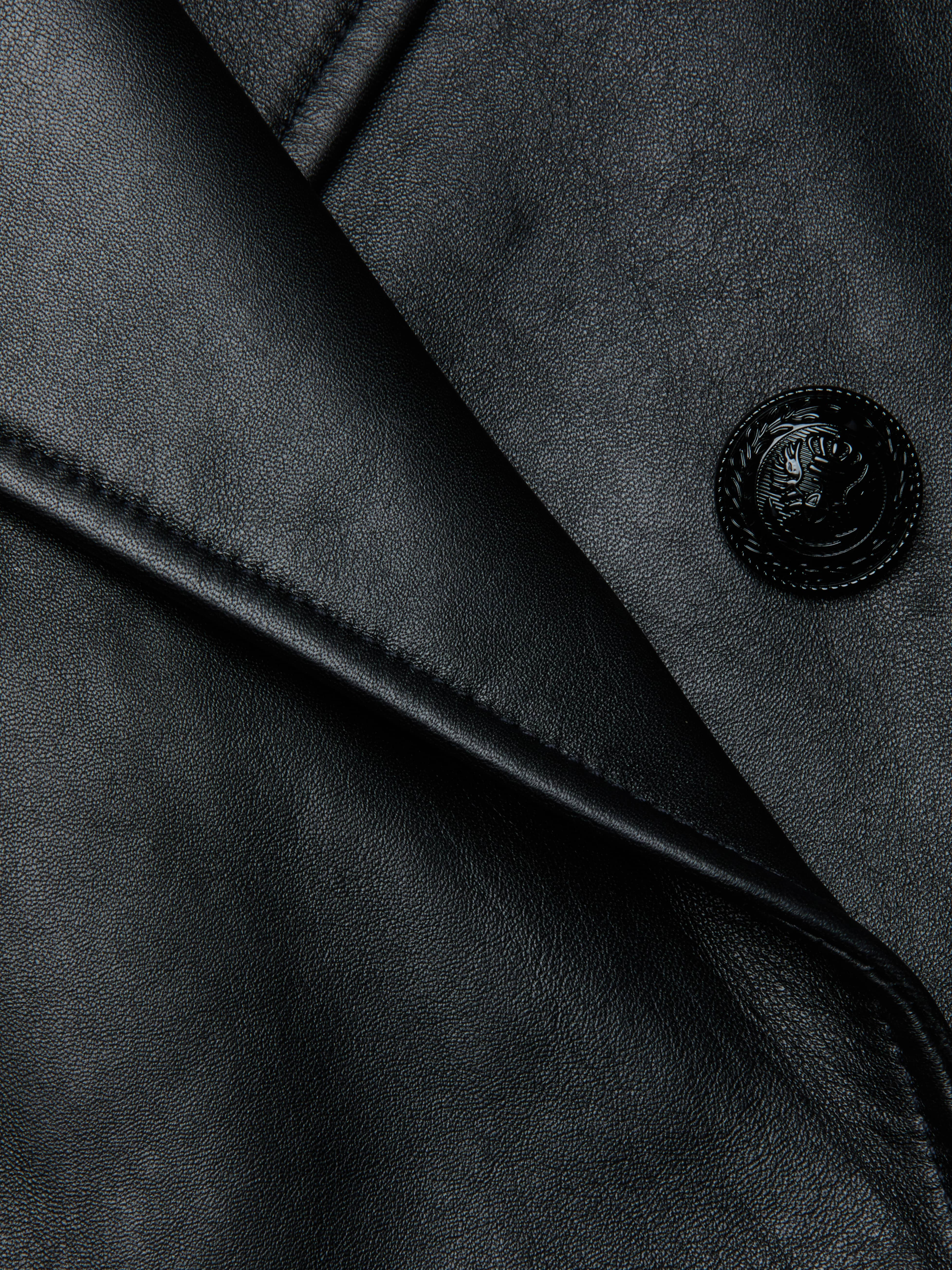 Xoey Cropped Leather Trench Coat - 9