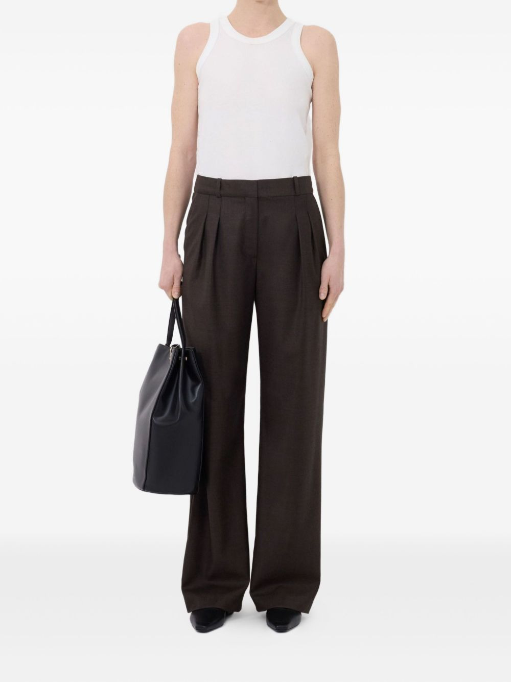 pleated straight-leg trousers - 2