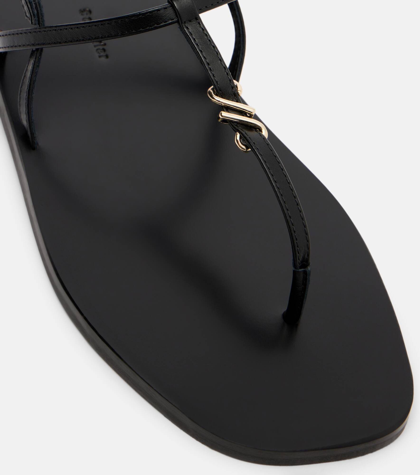 Monogram leather thong sandals - 5