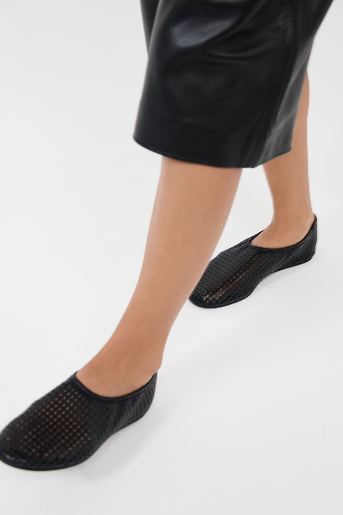 Perforated Ballet Flat - Black - 5