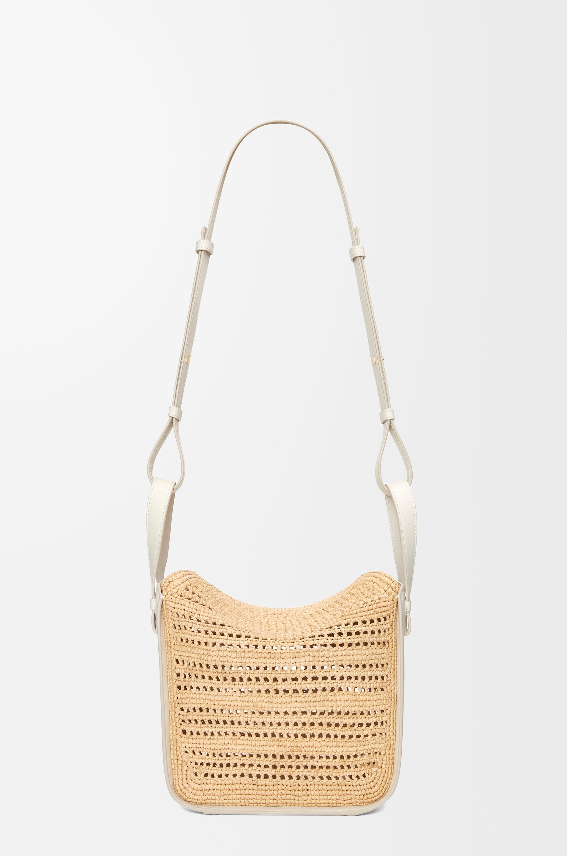 Compact Hammock bag in raffia and calfskin - 7