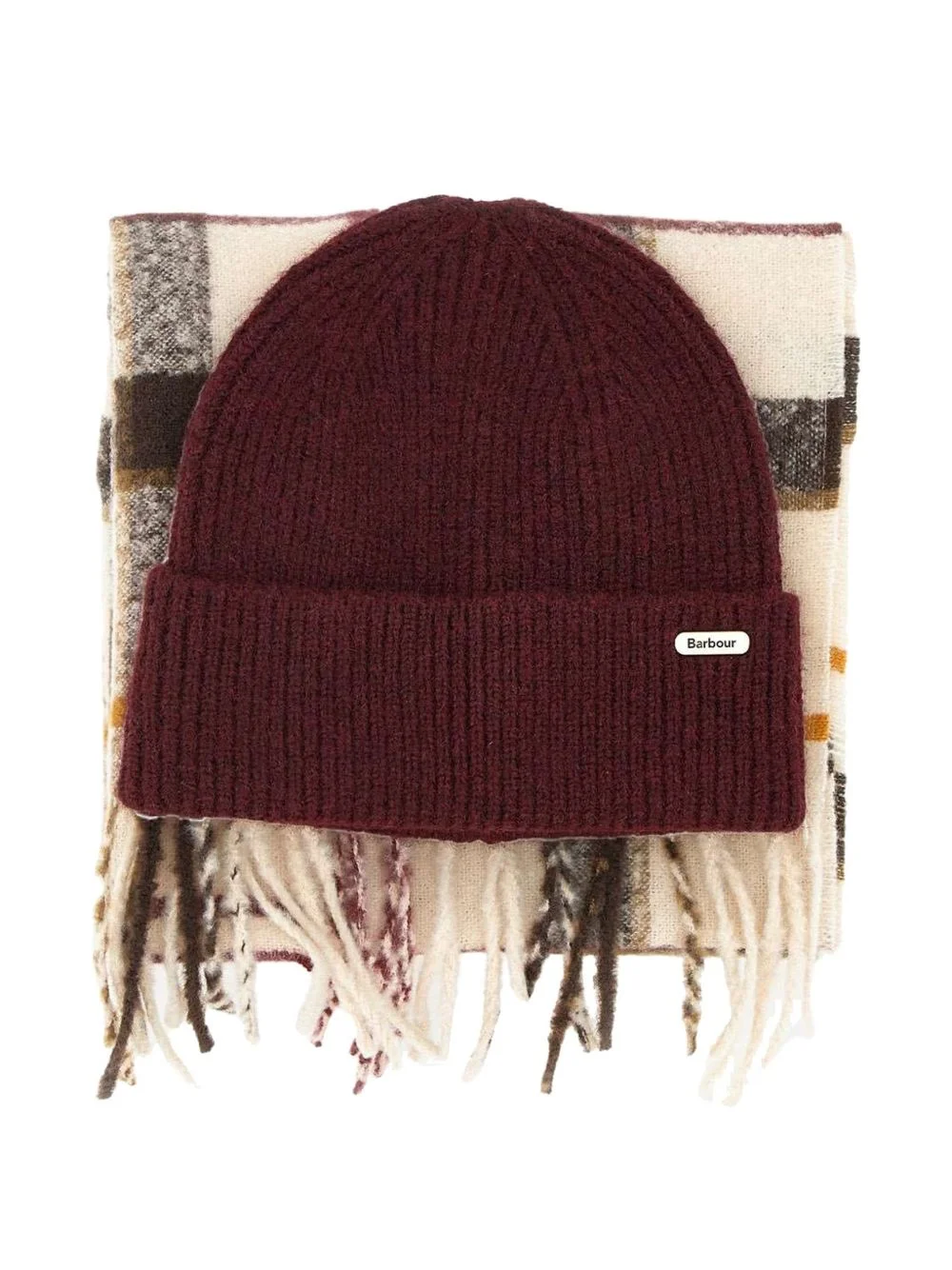 Olivia fringed scarf and beanie hat set - 1